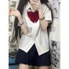 Camisa jk camisa plisada de órgano de manga corta camisa estilo universitario femenino uniforme de clase de graduación traje básico camisa blanca
