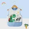 Nuevo Babero de Verano sin Mangas para Bebé, Delantal para Niños, Babero Impermeable, Vestido al Revés, Bolsillo para Arroz para Bebés Niños y Niñas