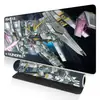 Mouse Pad Grande de Jogo Gundam Desenho Animado para Meninos Borda Travada Tapete de Mesa Antiderrapante Borracha Mouse Pad Resistente à Sujeira Borracha Natural