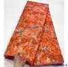 Tecido de Organza Bordado Jacquard Semitransparente com Fio de Ouro e Prata Estilo Antigo Tecido de Renda Brocado Africano
