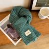 Cachecol de Lã Tricotado Estilo Pastoral da Coreia do Sul para Mulheres Inverno Cor Sólida de Alta Qualidade Estilo Coreano Outono e Inverno Cachecol Quente para Pescoço Moda