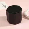 Caja de joyería octagonal de PU lujosa y de alta gama, diseño simple de dos partes, caja de almacenamiento para pendientes y anillos, caja de regalo para exhibición de joyas