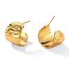 Agulha de Prata 925 Design Transfronteiriço Avançado Sentido Ouro Argola Gordinha Gotas d'Água Banhado a Ouro Real Brincos Personalizados Lua Crescente Brincos Estilo INS
