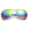 3026 filme de cor fashion refletivo óculos de pesca óculos de sol aviador óculos de sol com armação de metal para homens e mulheres fabricantes atacado