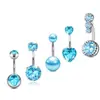 Clavo de acero inoxidable para ombligo transfronterizo, juego básico de 5 piezas de circón, anillo simple para ombligo, joyería para perforación de cuatro garras, venta al por mayor