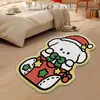 Adorable Árbol de Navidad Hombre de Jengibre Terciopelo de Cristal Felpudo Decorativo Hogar Sala de Estar Cocina Pasillo Felpudo Grueso Extraterrestre