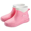 Botas de Lluvia de Moda Transfronterizas de Caña Corta para Mujer, Zapatos Impermeables de Caña Baja, Zapatos de Goma de Caña Baja para Cocina, Botas de Agua para Lavado de Autos, Botas de Lluvia con Forro de Algodón