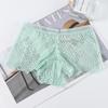 Roupa íntima sexy transfronteiriça feminina charmosa de renda quente transparente cintura baixa algodão entrepernas shorts de senhora cabeça