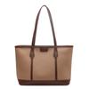 Bolso de Hombro para Viajes de Larga Capacidad para Mujer 2024 Bolsos Nuevos Patrón Lichi Color de Contraste Bolso Tote para Estudiante Universitario