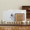 Tetera de cerámica vintage de alta calidad con horno Ru, taza de té Kung Fu, bandeja de té, juego de té ligero de lujo para el hogar, impresión de alta calidad para inauguración de la casa