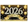 Venta Caliente Transfronteriza 2026 Año Nuevo Tela de Fondo Ancho de Puerta Foto Check-In Pared de Fotos Cortina Decorativa para Puerta Tela Colgante de Bandera Festiva Personalización