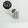Piercing Labial Stud de Titânio F136 com Design de Flor Relâmpago e Cravação de Zircônia, Joia para Body Piercing com Corpo de Titânio de Grau Cirúrgico, Produto em Estoque do Fabricante