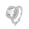 Anillo de Moissanita de 5 Quilates Color D Nuevo Más Vendido Transfronterizo Europeo y Americano Anillo de Plata S925 Atmosférico Estilo Caliente Elegante Cuatro Garras