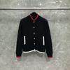 Traje de béisbol TIME BREATHE tb para mujer, cárdigan con botones y cuello acanalado francés, chaqueta deportiva informal