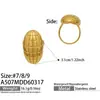 Conjunto de Anéis Personalizados com Design Exagerado Estilo Europeu e Americano em Formato de Croissant, Aço Inoxidável Banhado com Ouro Real 18K, Joia de Mão Simples e Fashion