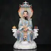 Estátua dos Três Puros Mármore Branco Imitado Estátua da Divindade Suprema Taoísta Mestre Celestial Primordial Mestre Celestial Lingbao Estátua do Ancestral dos Três Puros Estátua Ornamento Corpo da Estátua