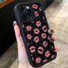 Funda personalizada para teléfono móvil con estampado de leopardo europeo y americano con estampado de labios 16 Adecuada para 13Promax Apple 15 Anticaída 14 Carcasa blanda 12 Borde recto 11