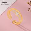 Anel de prata esterlina Xigu J0151 S925 de camada dupla micro-cravejado feminino moda personalidade temperamento anel aberto ajustável