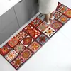 Alfombrilla de Baño Estilo Étnico Resistente al Barro para Puerta Alfombrilla Absorbente para Entrada Hogar Secado Rápido Suave Alfombrilla de Piso de Diatomeas Felpudo
