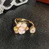 Nuevo Anillo de Calabaza con Goteo de Aceite Estilo Chino Anillo de Dedo Único de Nicho para Mujer Sensación de Alta Gama Temperamento Estilo Nacional Lujo Ligero Anillo Vintage