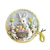 Decoraciones Colgantes de Pascua para Porche, Adornos de Disco Acrílico para Ventana para Exteriores, Etiquetas Transfronterizas, Decoraciones Colgantes de Conejo para Familia con Cadena