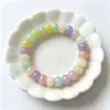 Cuentas de ábaco de vidrio con colores degradados, cuentas de Buda translúcidas, pulsera de colores caramelo, pulsera bicolor rosa melocotón, popular en Douyin