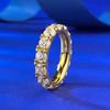 Anillo de plata de ley 925 con diamantes Howe de 4,0 mm y fila redonda de Mu Jing Jewelry, gran oferta transfronteriza para Europa y América.