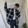 Chaqueta de Estilo Coreano para Hombre para Primavera y Otoño, Popular Estilo Perezoso, Suéter de Punto Trendy Ins con Bloques de Color Amplio, Suéter Rayado Estilo Hong Kong