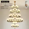 Novo lustre grande estilo chinês para vilas duplex, iluminação minimalista moderna para sala de jantar, sala de estar e mezanino em casas de construção própria
