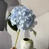 Flor de Hortensia de Bola de un Solo Tallo Altamente Realista Impresa en 3D, Flor de Seda para Decoración del Hogar y Bodas, Hortensia Individual Hidratante de Tacto Real