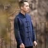 Camisa social estilo chinês Gui Jiejie Tang, botões retrô masculinos, estilo chinês, gola casual masculina, linho, manga comprida, blusa de algodão e linho
