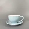 Conjunto de Xícara de Porcelana Colorida para Latte com Boca Larga e Pires 220ml/8.5oz OEM