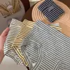 Sussurro Listrado~Roupa Íntima Confortável e Respirável de Cintura Média para Meninas Algodão Puro 10A Boxer Antibacteriano Feminino