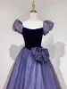 Vestido de Noche Estilo Francés 2026 Nuevo Nicho Morado Vestido para Anfitriona Estudiante Cumpleaños Ceremonia de Adultos para Personas Pequeñas