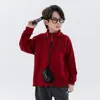 Sudadera de Felpa para Niños 2025 Invierno Nueva Ropa Infantil Superior Media Cremallera Engrosada Cálida Manga Larga Camisa Moderna