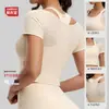 Malla Fina Deportiva de Manga Corta para Yoga, Malla Fina Deportiva de Manga Corta de Alta Elasticidad para Correr, Ropa de Fitness