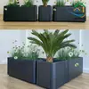 Diseño innovador forma cóncava plástico reforzado con fibra de vidrio color beige maceta para cafetería asiento redondo de ocio al aire libre estilo japonés