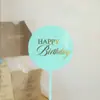 Nueva Decoración de Pastel Feliz Cumpleaños Estilo Transfronterizo Bronceado Tarjeta de Pastel Acrílica Bronceada Suministros para Fiestas
