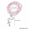 Collar Cruz de Aleación de Amazon Transfronterizo con Perlas Rosas Color Rosa para Unisex Joyería Conmemorativa de Fiesta de Bendición
