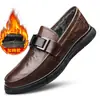 Zapatos de Cuero Casual de Negocios para Hombre Zapatos Perezosos sin Cordones Suela Gruesa Zapatos Juveniles de Moda Zapatos para Conducir Zapatos Individuales para Todas las Estaciones Zapatos de Vacuno para Hombre