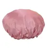 Touca de banho feminina elástica reutilizável de camada dupla à prova d'água, touca de banho para cabelo