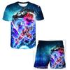 Patrón de Dragon Ball Impresión 3D Transfronterizo Nuevo Traje Casual para Niños Camiseta y Pantalón Corto Traje Venta Directa de Fábrica Suministro