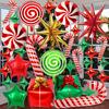 Caja de Regalo de Navidad Transfronteriza Muleta Grande Piruleta Molinillo de Viento de 18 Pulgadas Traje de Globo para Fiesta de Navidad de Bola Redonda
