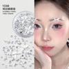 Pegatinas Faciales, Pegatinas de Diamantes para Maquillaje, Maquillaje Facial para Ojos, Diamantes Brillantes, Diamantes de Lágrima, Mariposa de Perlas para Maquillaje de Escenario, Pegatinas Faciales para Conciertos