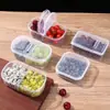 Caixa de frutas doméstica infantil portátil para levar para a escola/trabalho, lancheira para manter a frescura, caixa bento, caixa de armazenamento de plástico transparente para geladeira