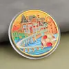 Monedas conmemorativas de ciudades, recuerdos turísticos, monedas coloridas en relieve con paisajes arquitectónicos de Beijing, Shanghái y Nanjing, monedas conmemorativas coleccionables