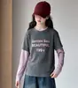 Ropa de Otoño para Niñas Capa Base 2026 Nuevo Estilo Sudadera Elegante Infantil Primavera/Otoño Ropa Grande Niño Falso Dos Piezas Manga Larga Bloque de Color Top