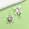 1 Nuevo Colgante de Aleación de Plata Antigua Serie de Animales Artificiales Tortuga Colgante Accesorios para Joyería de Pulsera Collar DIY
