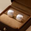 Naran Nuevos aretes de aro curvos cepillados de moda de plata esterlina S925 para mujer, cortos y elegantes M03421