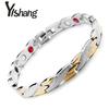 Pulsera de oro para hombre con patrón de serpiente creativo de personalidad europea y americana al por mayor, pulsera de energía magnética de acero inoxidable